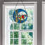 Birds in the Night Sky Round Stained Glass Window Panel