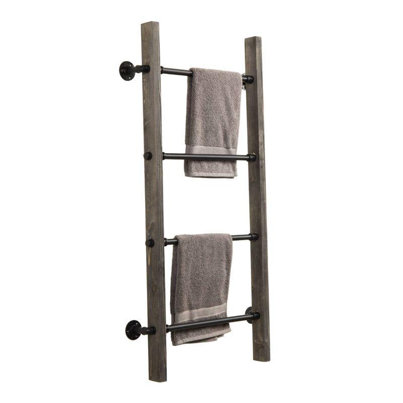 Industrial Pipe Wall-Mounted Towel Quilt Rack