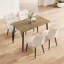 Ensemble de table de salle à manger et de chaises 4 pièces à grain de bois moderne, table de salle à manger élégante, table de salle à manger de cuisine, robuste et durable, facile à assembler, convient pour 4 à 6 personnes-24943138