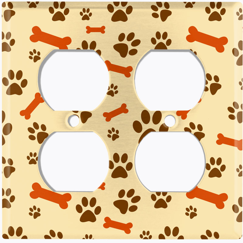 Plaque murale 2 prises Paw
