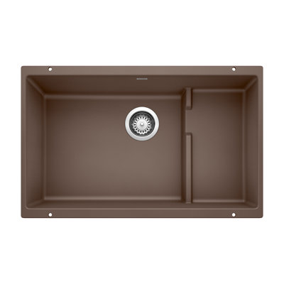 Precis Cascade Silgranit 29" Single Bowl Undermount Kitchen Sink with Colander - Café