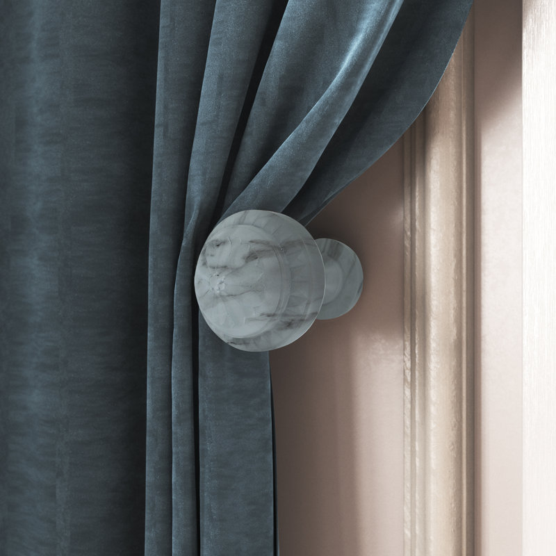 Retenue de rideau Cleek Medallion, Marbre blanc