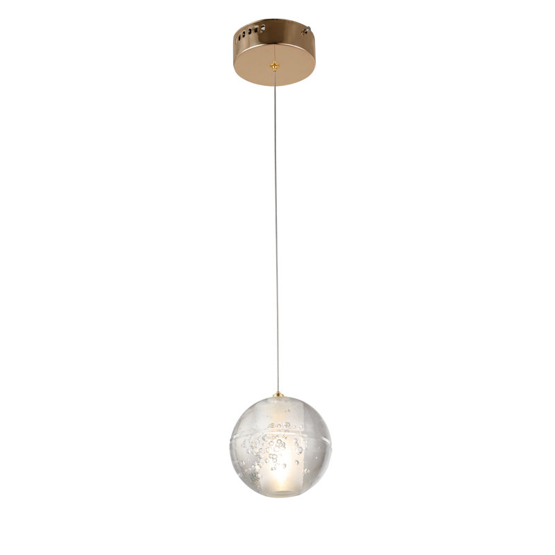 Transitional 1 - Light Crystal Bubble Pendant , Gold