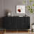 Modern Black Lacquered 4 Door Wooden Cabinet Sideboard Buffet Server Cabinet Storage Cabinet