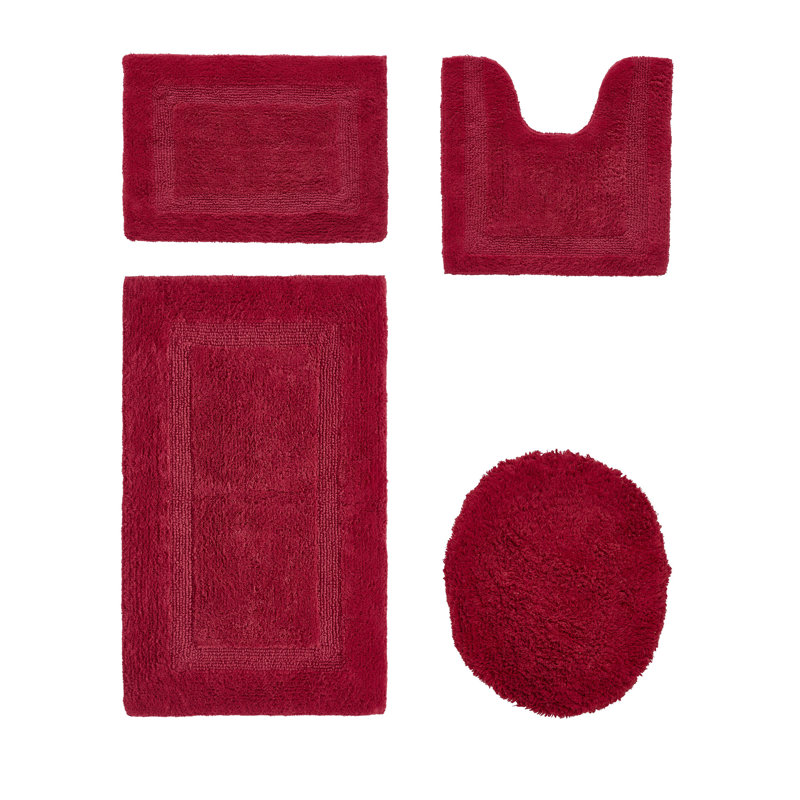 Ensemble de tapis pour salle de bain 100% coton 2370 g / m² Lux Premium, Rouge