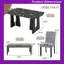 Ensemble de table de salle à manger ovale 63 pièces 63 pouces avec pieds géométriques et 4 chaises rembourrées-2009198288