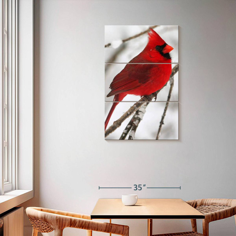 Brampt Birch Tree And Cardinal, 57" H x 36" W