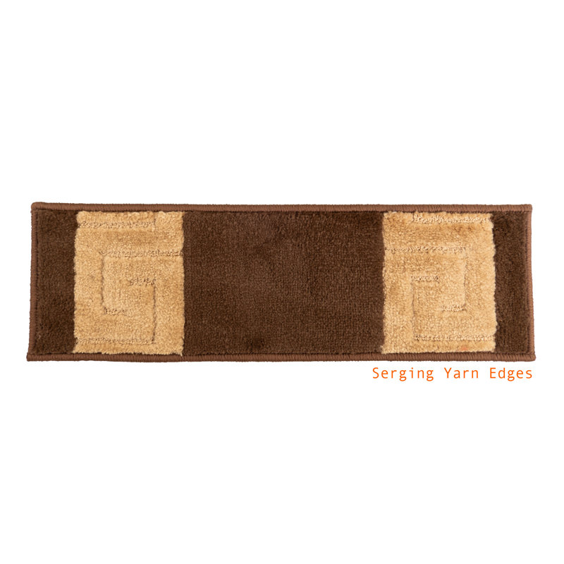 Tapis d'escalier à taille moyenne sur mesure, Rectangle 26 po x 10,5 po, Brun