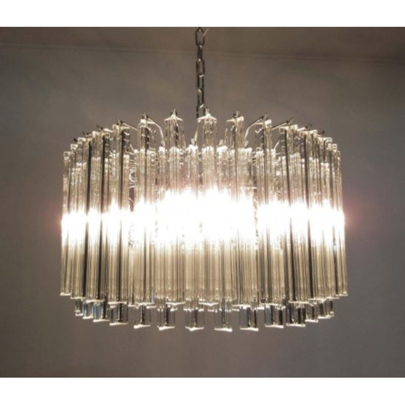 Lustre à 12 lumières Murana, Fumée, 62" Diameter x 13" Height, Or antique