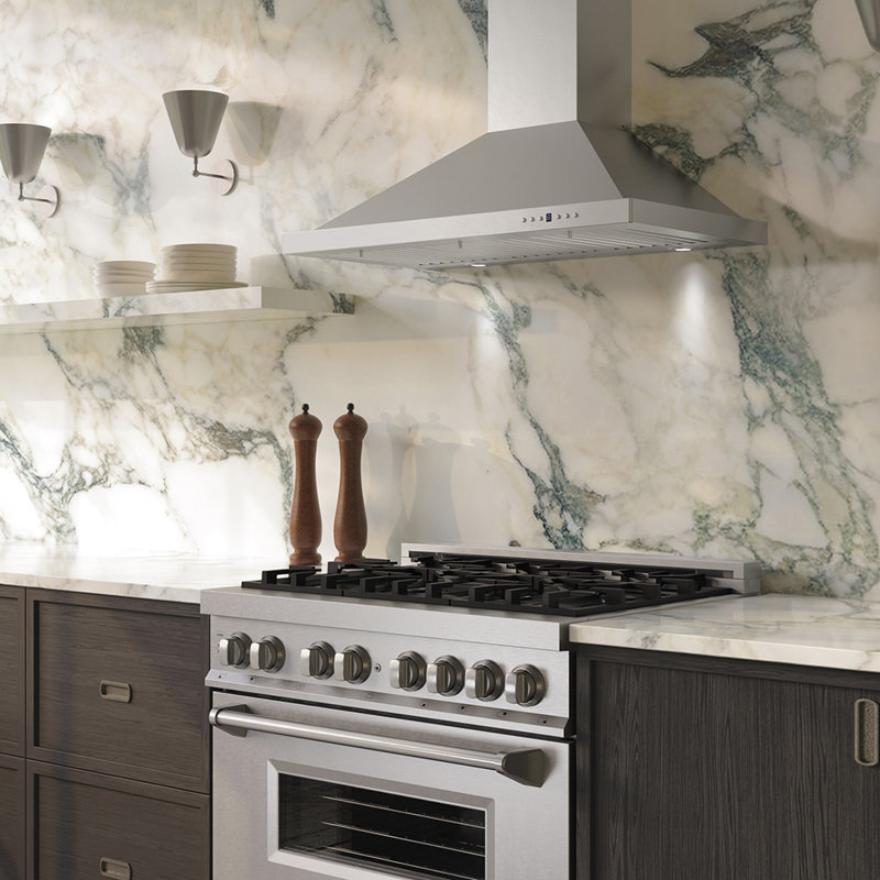 36" 400 CFM Convertible Wall Mount Range Hood, 304 Grade Stainless Steel