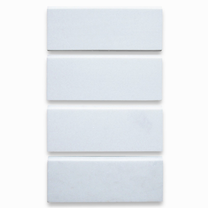 Carreau de bordure de chaise en marbre blanc 5 po x 12 po