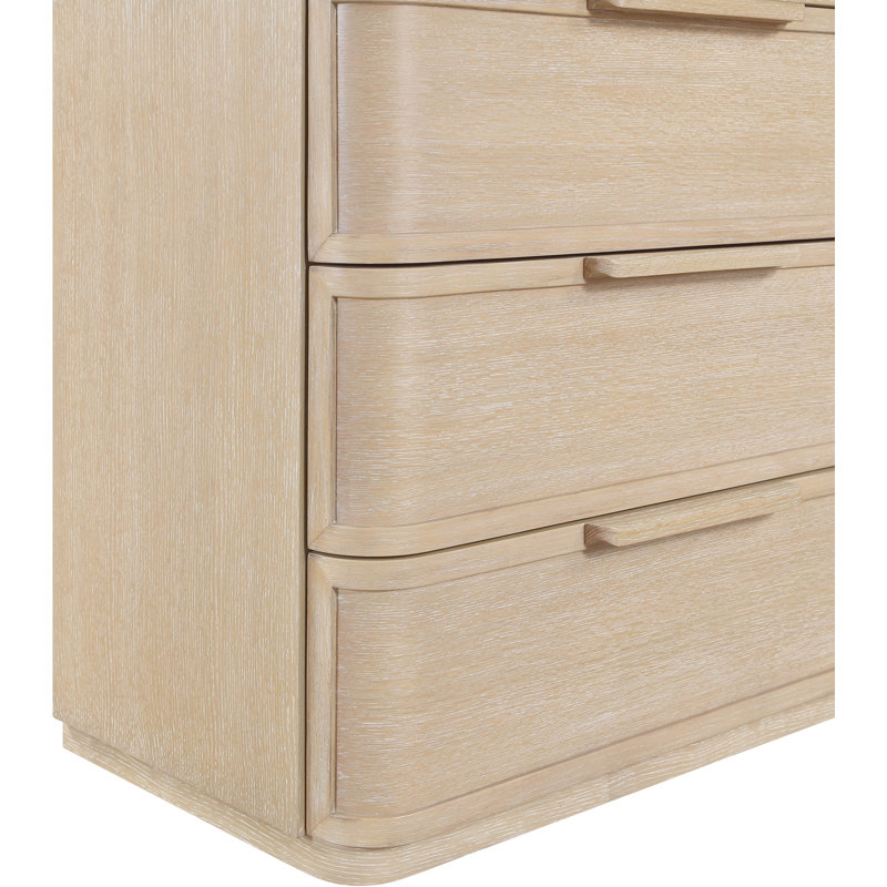 Commode en placage de chêne Tiberio et bois massif, Naturel