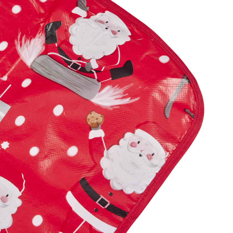 PVC Tablecloth 70in Round  - Santa's Festive Table - Easy to Clean and Durable