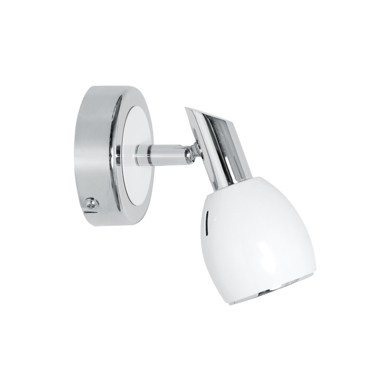 Chrome Armed Sconce, White
