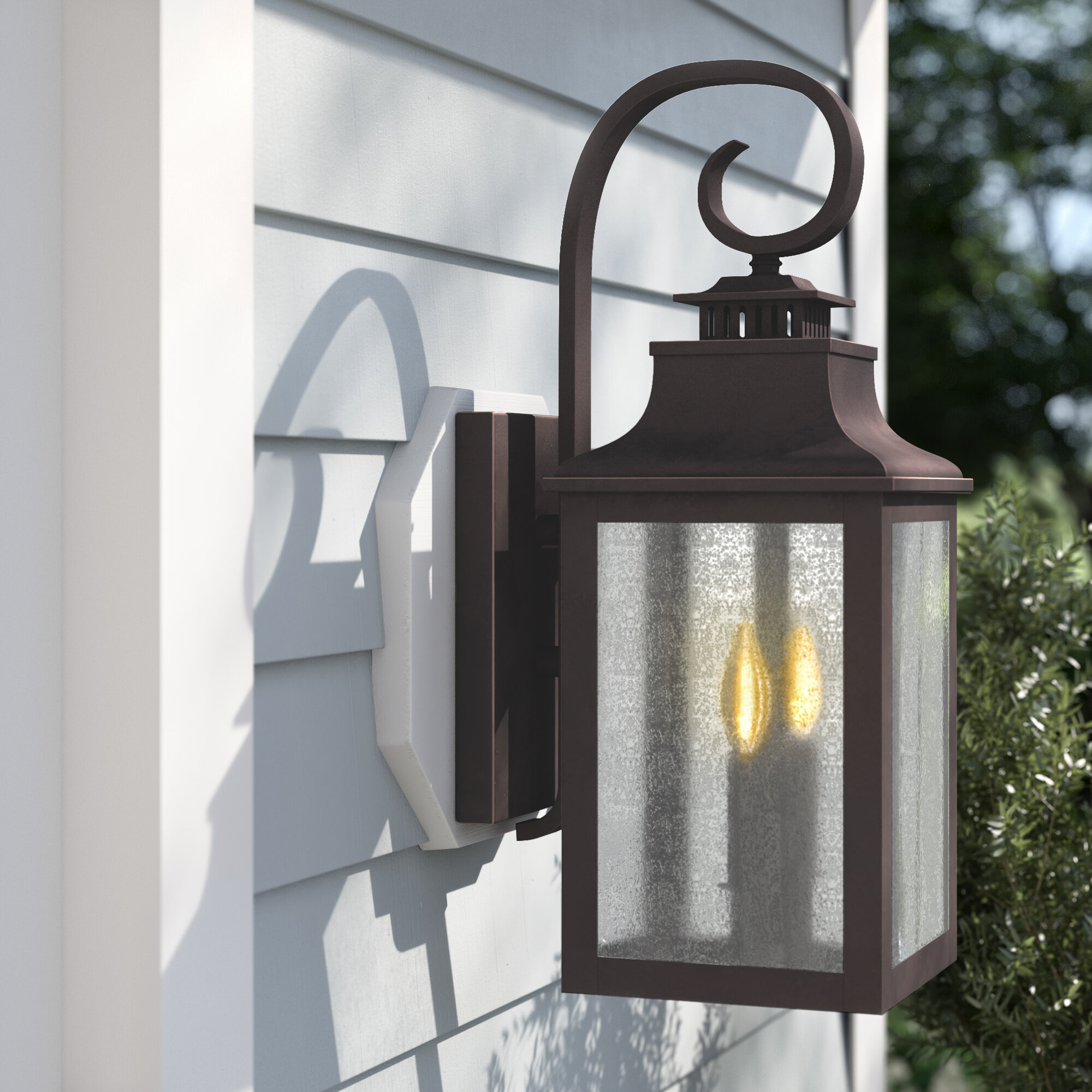 Large Gray Metal Indoor/Outdoor Lantern with Timer 20H - 2 Lanterns 