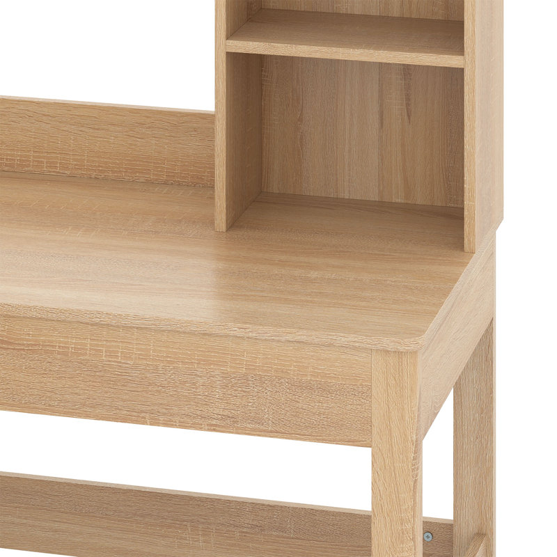 L Shaped Desk With Drawers, Office Desk With Power Outlet, LED Lights, Hutch And File Cabinets