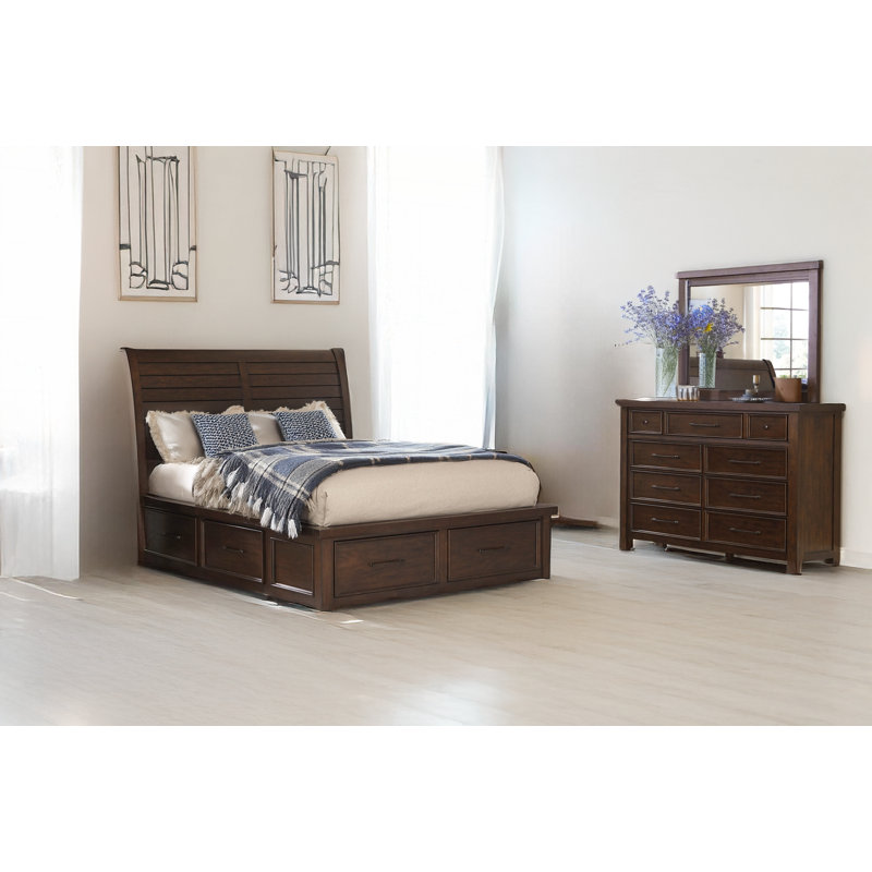 Felecia Brown Sleigh Storage Platform Bedroom Set, Queen