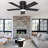 Ludgerus 42'' Black/Walnut Ceiling Fan with LED Light and Remote Control
