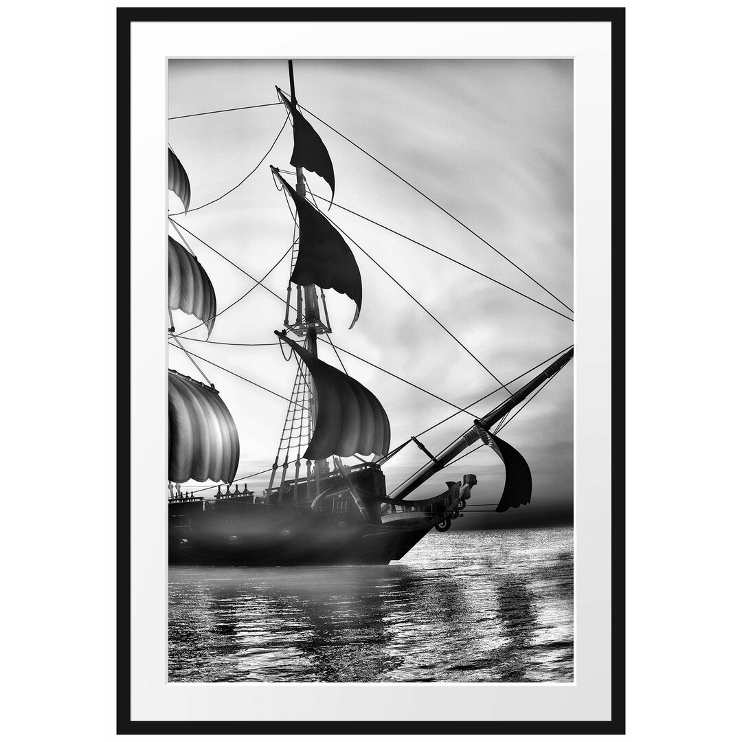 Gerahmtes Poster Altes Segelschiff