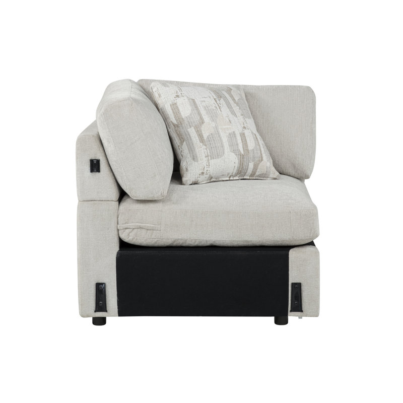 Linge de coin d'angle avec 1 coussin, Beige