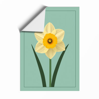 Minimalist Daffodil Botanical - Framed Print