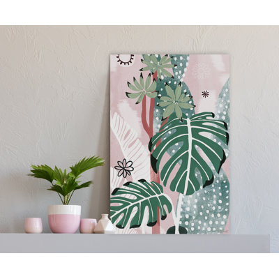 Reproduction d’art sur toile tendue panachée Monstera