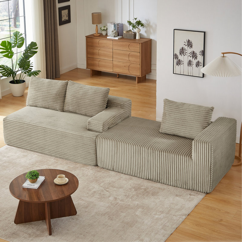 Canapé modulaire confortable en velours côtelé, style moderne pour la maison
