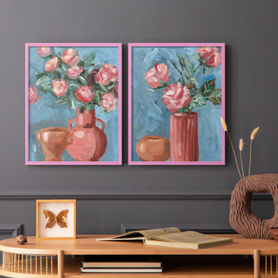 Rosa Blooms I-Premium Framed Print -Ready to Hang - No Nails Required - No Nails Required