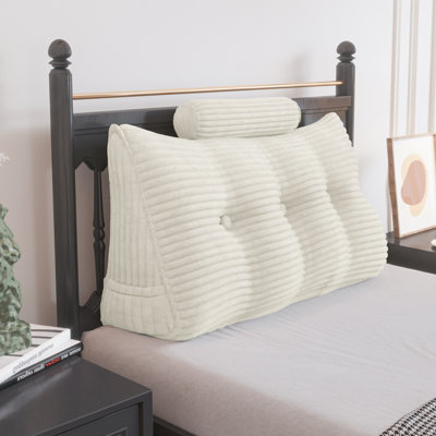 Sit-up Back Comfort WOWMAX Headboard Wedge Reading Pillow with Bolster Neck Roll Compression