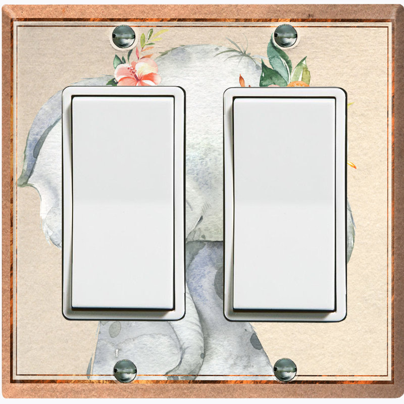 Plaque murale berçante mignonne éléphant gris