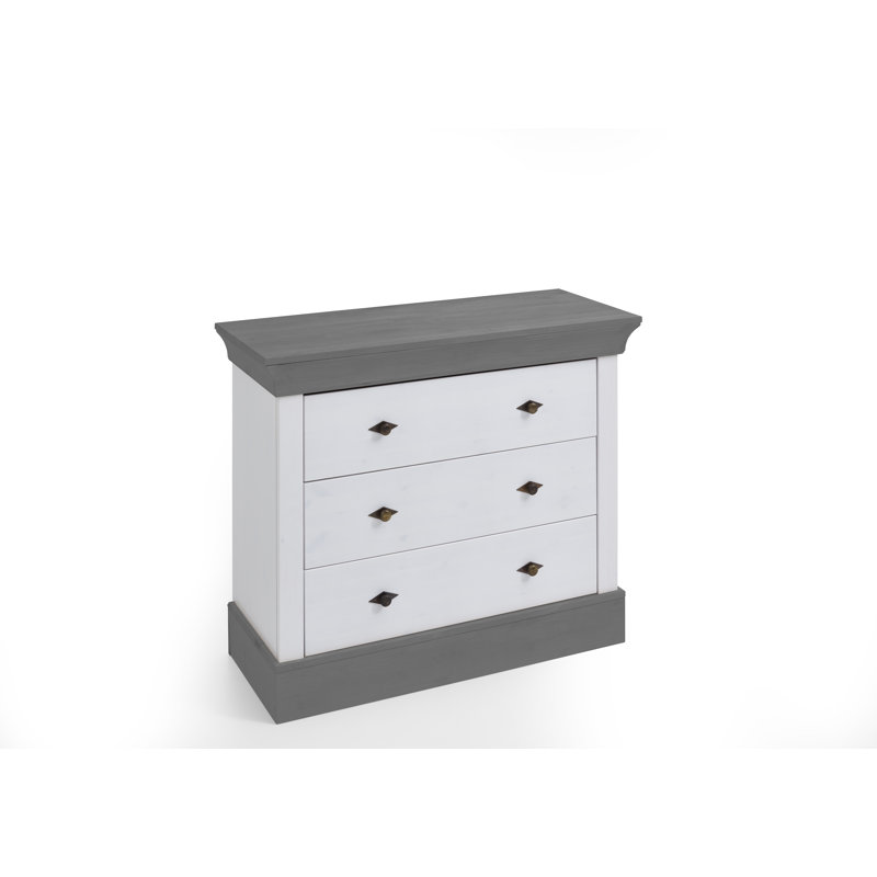 Leary Kids 3 - Drawer Dresser, White/Grey