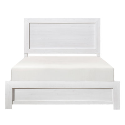 Mobilier de chambre à coucher grand lit en bois à finition blanche 1pc, lit dans une boîte