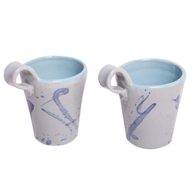 Tasses en céramique passepoilées à la main Naidaly (paire)