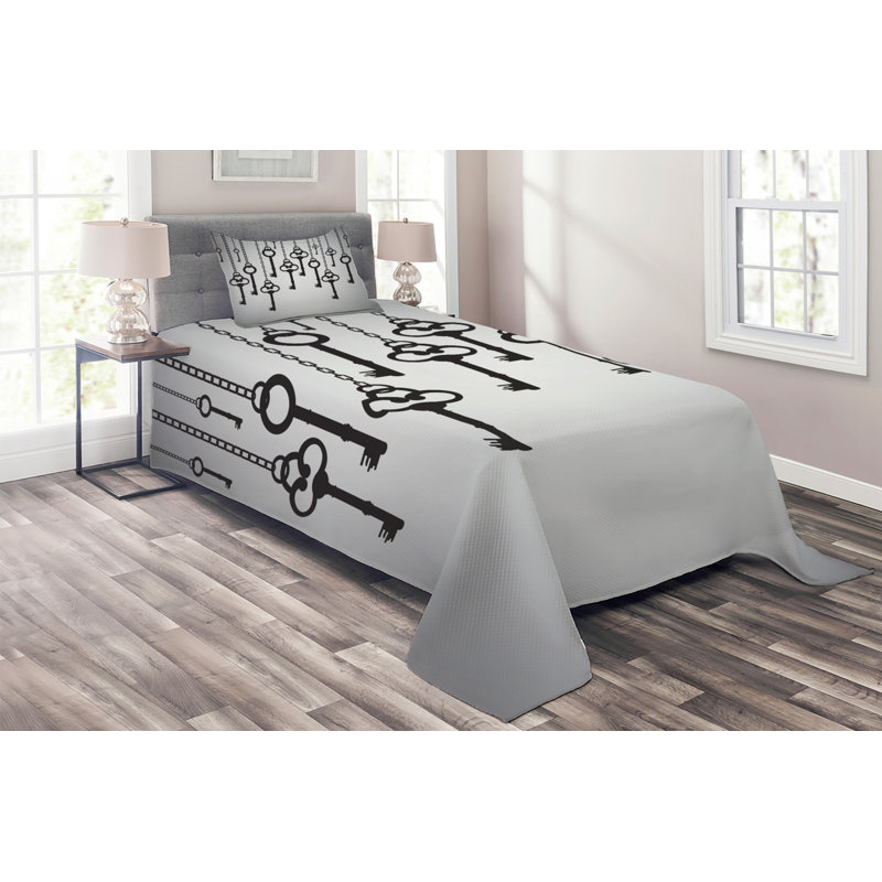 Modern & Contemporary Polyester Coverlet, Twin Bedspread + 1 Sham