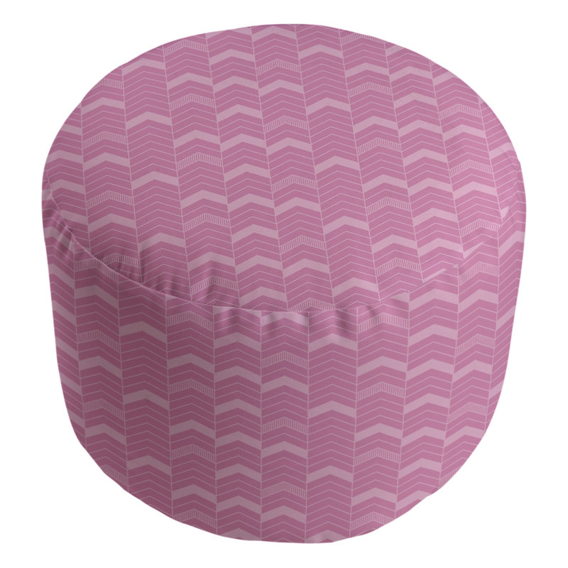 repose-pieds à chevrons en deux couleurs, Rose foncé