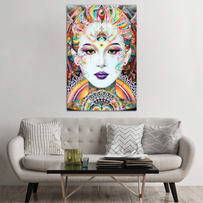 Guan Yin 1 Piece Wrapped Canvas Wall Art, 66.04 cm H x 45.72 cm W x 1.91 cm D