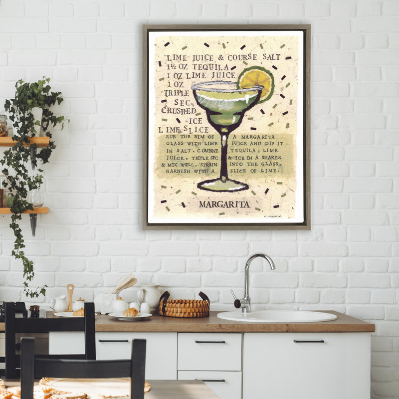 Cadre flottant à recette de sel margarita, design par Nancy Overton, Cadre flottant orme Montalcino, H 31 po x l 25 po