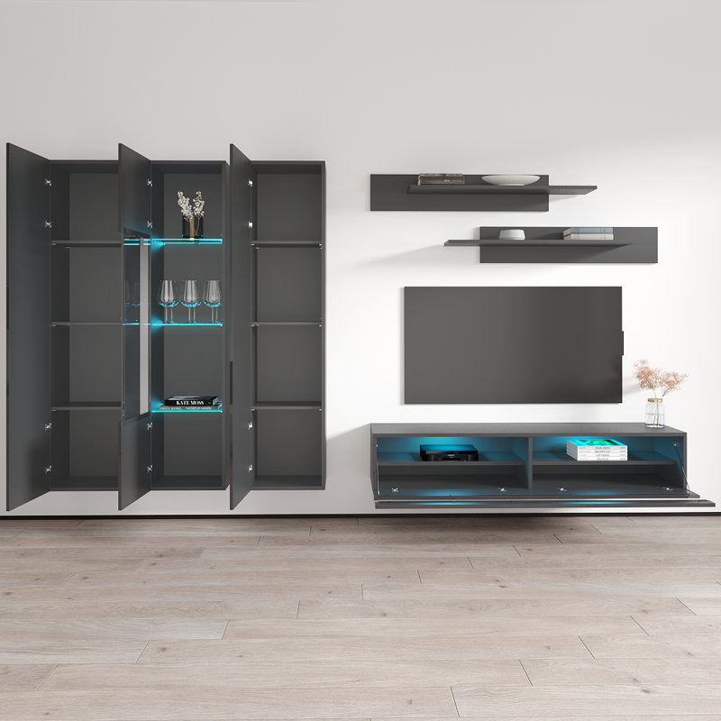 Meuble audio-vidéo flottant Fly 35 "C 35TV, Gris
