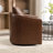 27.6" Wide Modern Soft Upholstered Nailhead Trim Removable Cushion Recessed Arm Barrel Chair With Swivel (Set of 5)