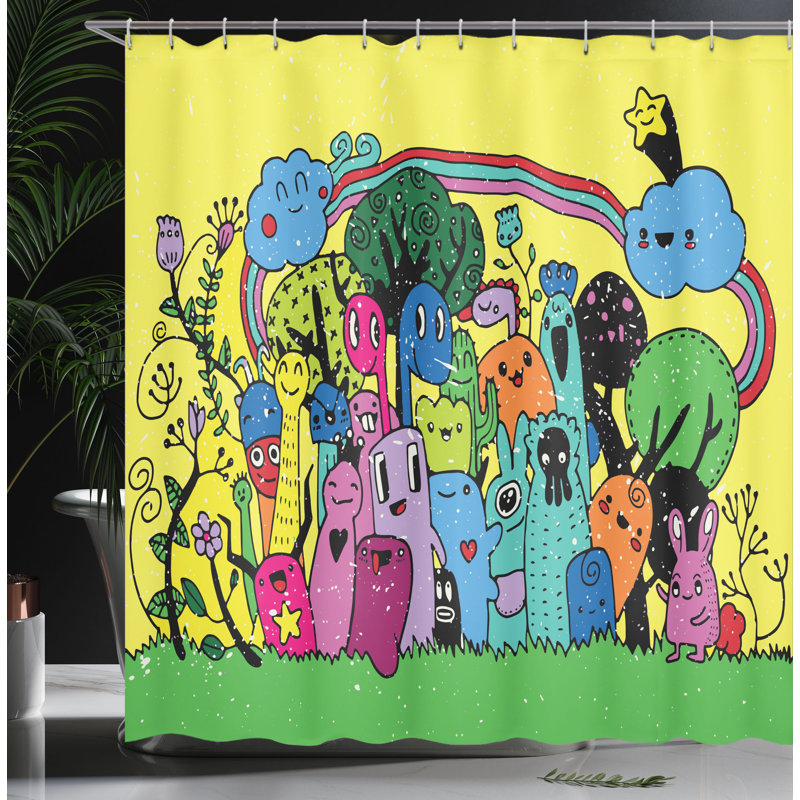 Shower Curtain with Hooks Included, 84"H x 69"W