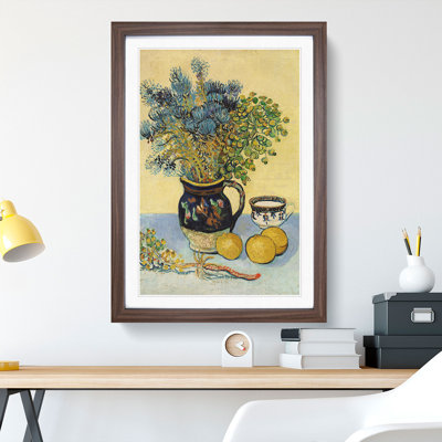 Flowers and Lemons by Vincent Van Gogh - Framed Print