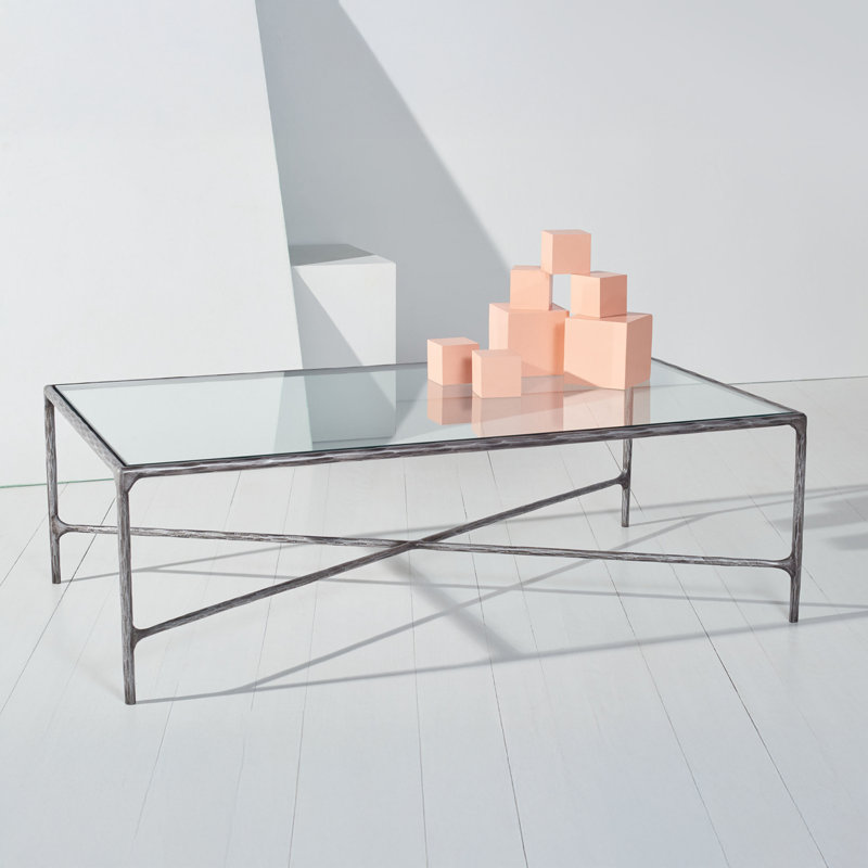 Evelynn Single Coffee Table, Silver, Clear