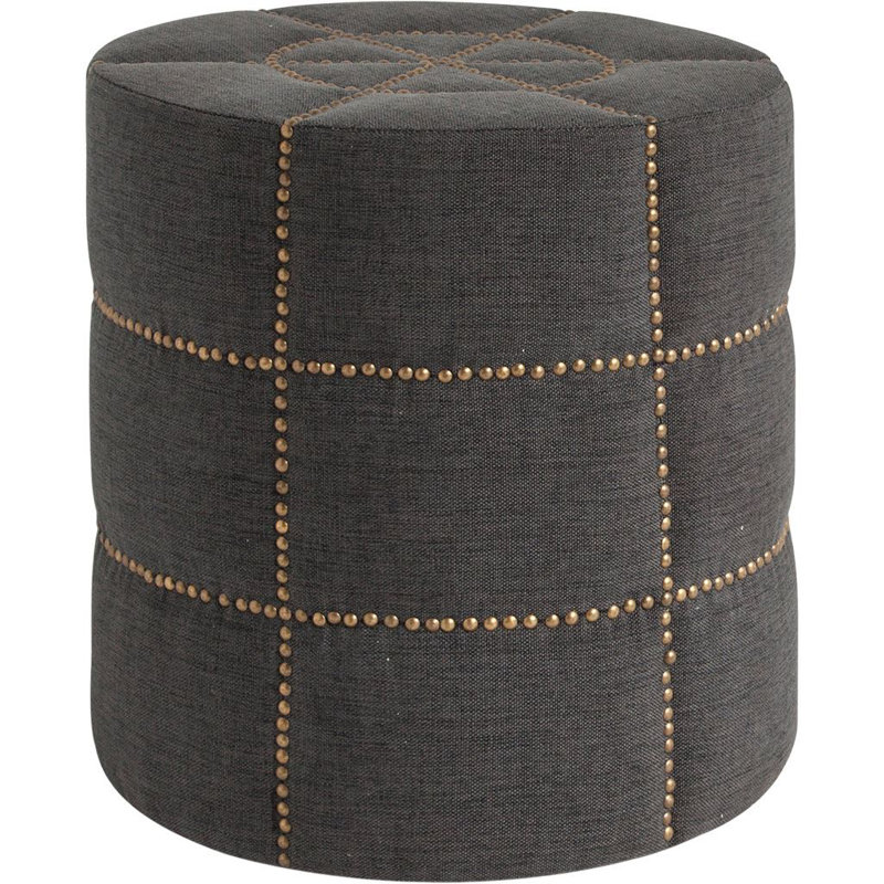 Kingsford Upholstered Ottoman, Black/Gold