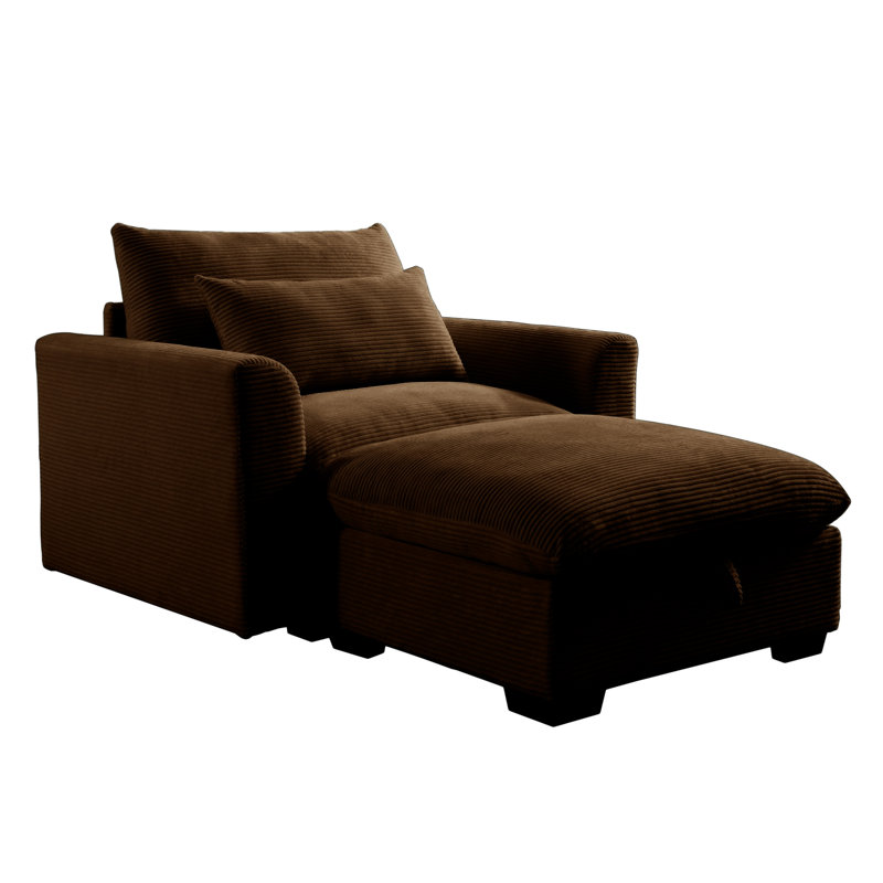 Corduroy  Sofa Couch, Brown Corduroy