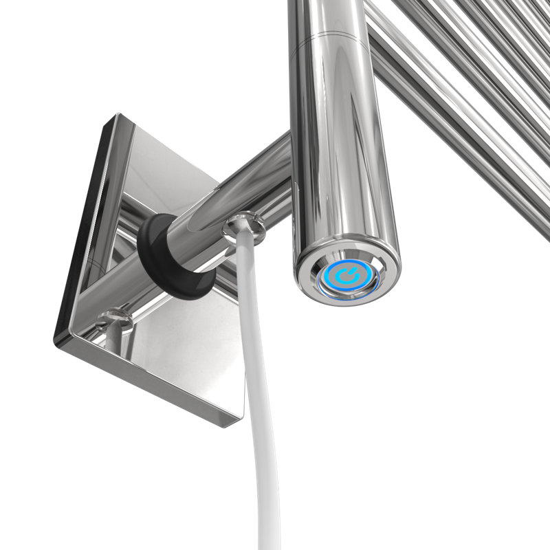 Chauffe-serviettes mural ou à brancher pivotant SL3, Acier inoxydable poli , H 35 po x l 25 po x P 5 po