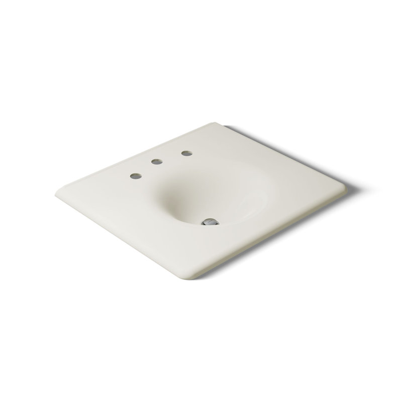 Iron Impressions 26" Single Bathroom Vanity Top, Biscuit, 8'' Widespread, Biscuit