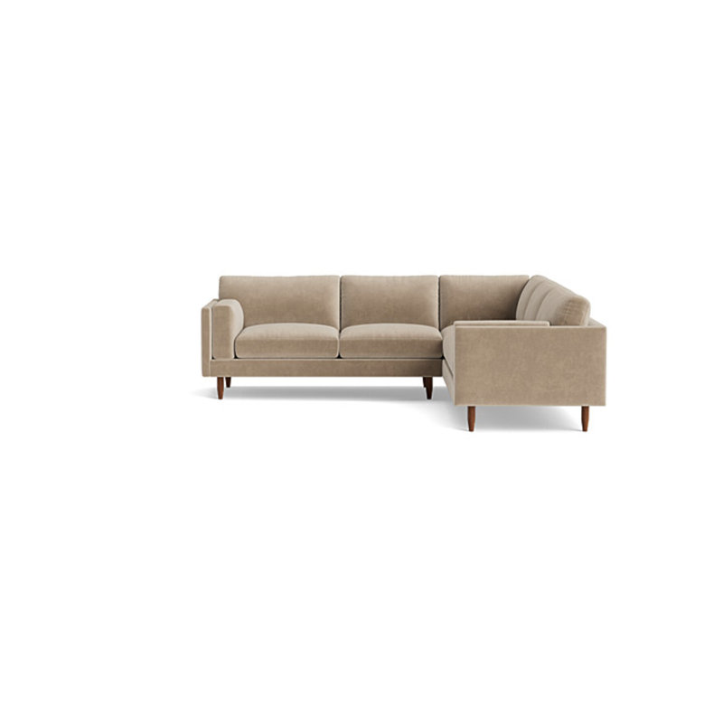 Skinny Fat Sectional, Right Hand Facing, Velvet - Beige