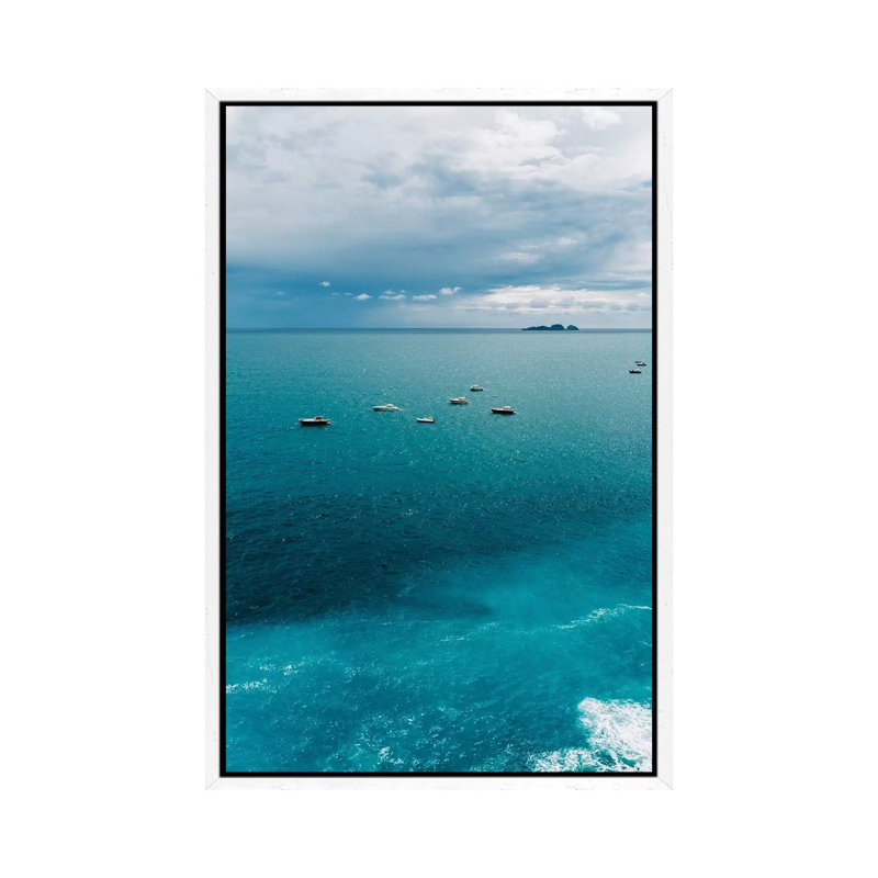 Stormy Amalfi Coast II by Bethany Young - Print on Canvas, 101.6cm H x 66.04cm W x 3.81cm D, White Framed