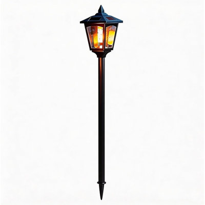 24-inch Solar Flame Lights Outdoor, Realistic Flickering Flame Led Torch, 4h Fast Charging, 8-10h Long Lasting, Ip65 Waterproof Landscape Pathway Garden Lights For Yard, Patio, Lawn (1 Pack)