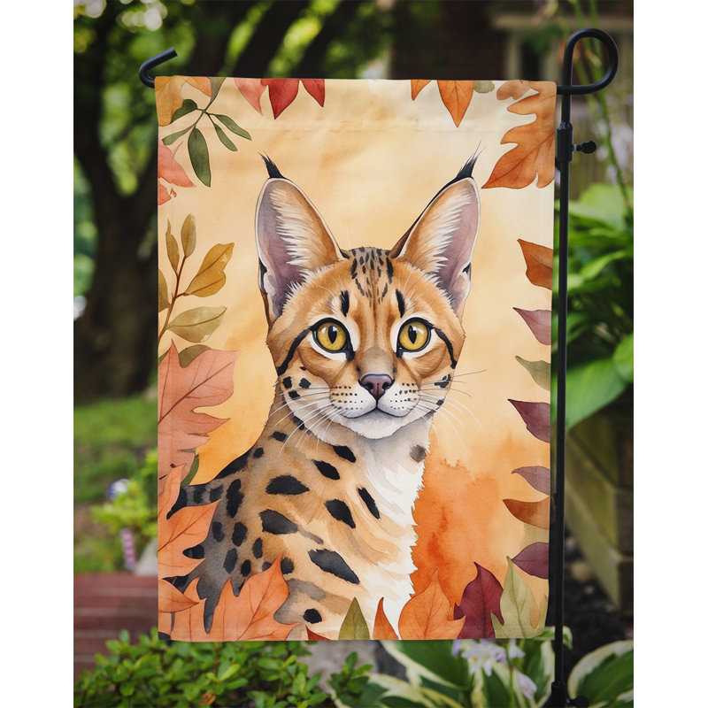 Chat en feuilles d'automne drapeau de jardin, Serengeti